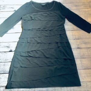 Black Layered Jersey Knit Little Black Dress WHBM M…